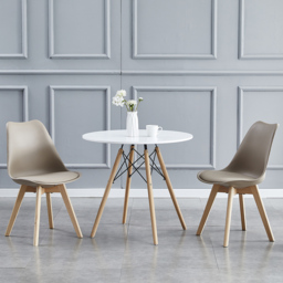 Eva Brown Padded Seat Dining Chair Set of 2 - thumbnail 1