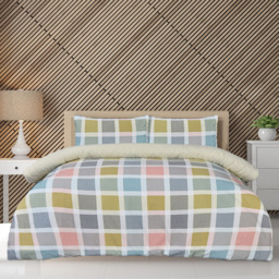Smart Living Single Crosshatch Check Duvet Set - thumbnail 1