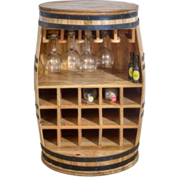Brooklyn Surrey Solid Dark Wood Barrel Wine Sideboard - thumbnail 2