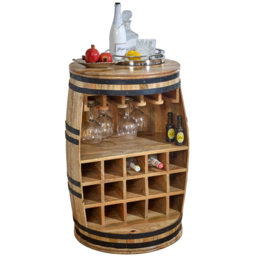 Brooklyn Surrey Solid Dark Wood Barrel Wine Sideboard - thumbnail 3