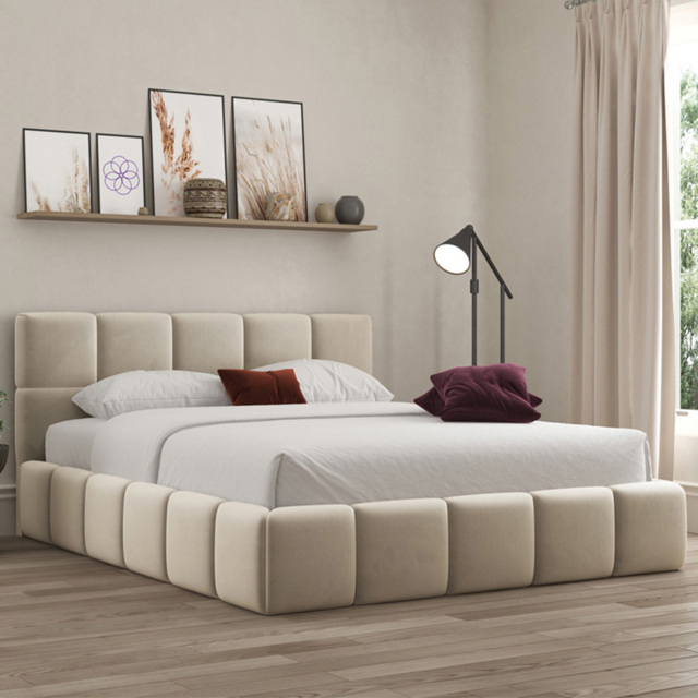 DS Living Ovella Cream Double Cubed Ottoman Bed - image 1