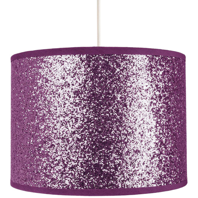 Happy Homewares Purple Glitter Fabric Ceiling Pendant Shade - image 1