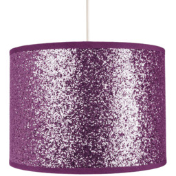 Happy Homewares Purple Glitter Fabric Ceiling Pendant Shade - thumbnail 1