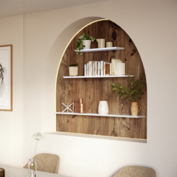 Homebase 90cm Bevelled White Shelf - thumbnail 2
