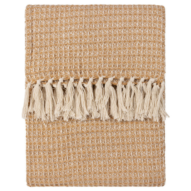 Yard Lorne Honey Waffle Fringed Throw 150 x 200cm - image 1
