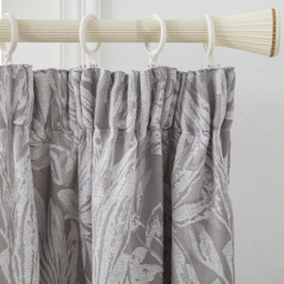 Alan Symonds Chenille Jacquard Lined Pencil Pleat Taped Top Curtains Silver 117 x 183cm - thumbnail 2