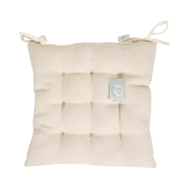 Plush Woven Seat Pad Cream and White - image 1