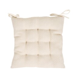 Plush Woven Seat Pad Cream and White - thumbnail 2