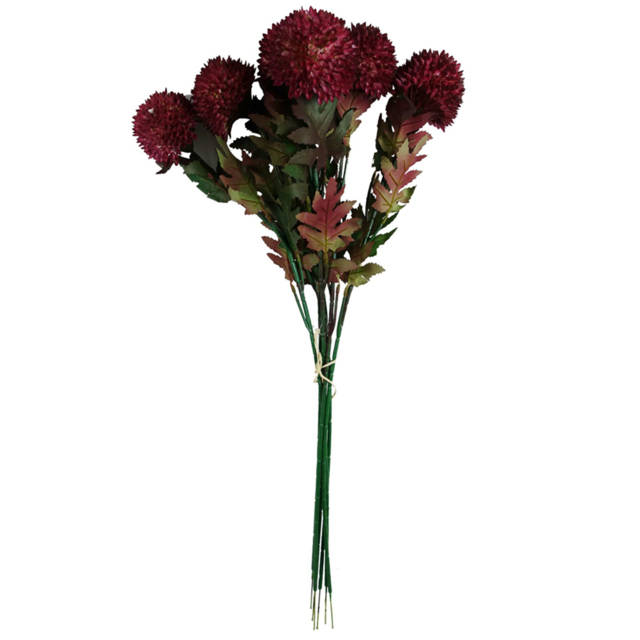 Leaf Pink Large Ball Dahlia Artificial Flower 70cm 6 Pack - image 1