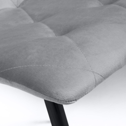 Vernon Set of 4 Grey Brushed Velvet Dining Chair - thumbnail 4