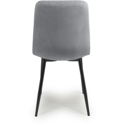 Vernon Set of 4 Grey Brushed Velvet Dining Chair - thumbnail 3