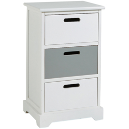 Home Source Ullswater White and Grey 3 Drawer Chest of Drawers - thumbnail 2