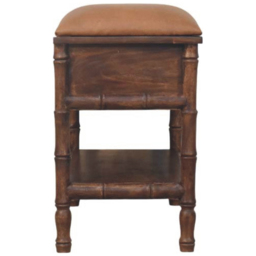 Artisan Furniture Roasted Almond 2 Drawer Bamboo Carved Mango Wood Storage Unit - thumbnail 4