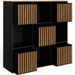 GFW Kube Black and Walnut 5 Drawer 4 Shelf Storage Unit - thumbnail 4