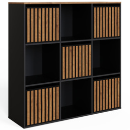 GFW Kube Black and Walnut 5 Drawer 4 Shelf Storage Unit - thumbnail 2