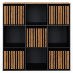 GFW Kube Black and Walnut 5 Drawer 4 Shelf Storage Unit - thumbnail 3