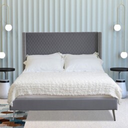 Vanessa Grey King Size Fabric Bed - thumbnail 1