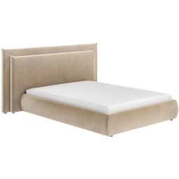 SOLACE+CO Sigrid Sand Double Velvet Ottoman Bed - thumbnail 2
