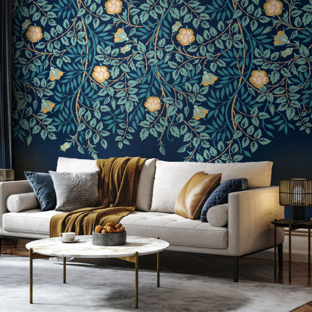 Origin Murals Cascading Rosehip Indigo Wall Mural - image 1