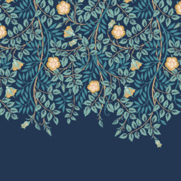 Origin Murals Cascading Rosehip Indigo Wall Mural - thumbnail 2