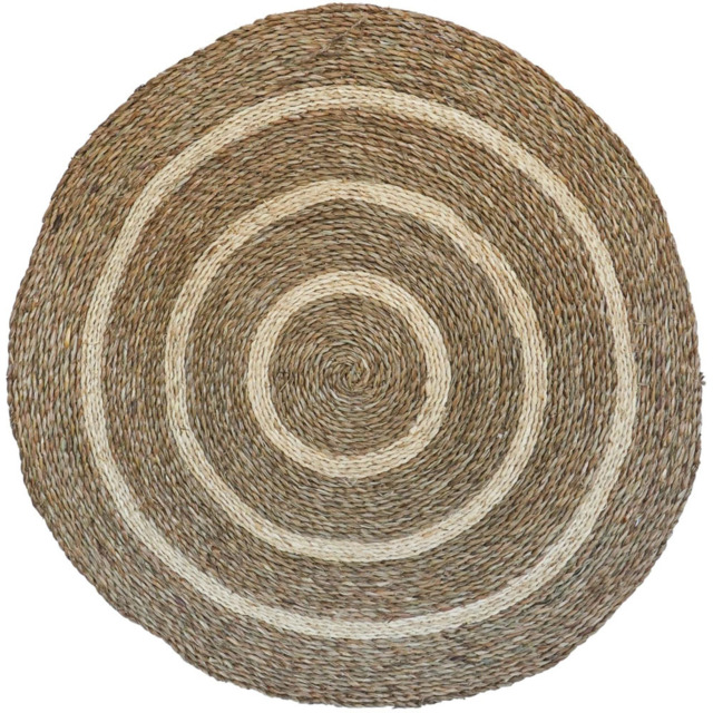 Ivyline Seagrass Spiral Round Christmas Tree Mat 90cm - image 1