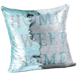 Velosso Home Sweet Home Mermaid Duck Egg and Silver Filled Cushion 43 x 43cm 2 Pack