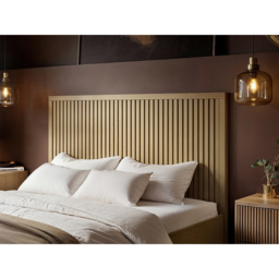 Solace+Co Theo King Size Light Wood Ribbed Lift-Up Ottoman Bed - thumbnail 4