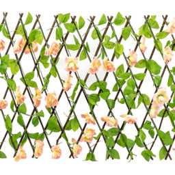 Gardenwize Pink Flower Expandable Garden Trellis with Solar LED - thumbnail 1