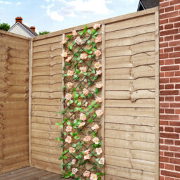 Gardenwize Pink Flower Expandable Garden Trellis with Solar LED - thumbnail 4