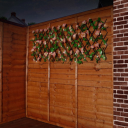 Gardenwize Pink Flower Expandable Garden Trellis with Solar LED - thumbnail 3