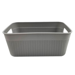 My Home Grey Stripe Storage Basket Medium - thumbnail 2