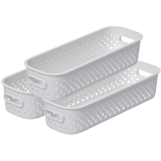 SmartStore Essence Slim White Organiser Storage Basket 1.3L 3 Pack - image 1