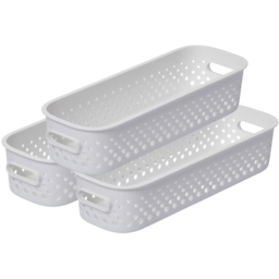 SmartStore Essence Slim White Organiser Storage Basket 1.3L 3 Pack - thumbnail 1