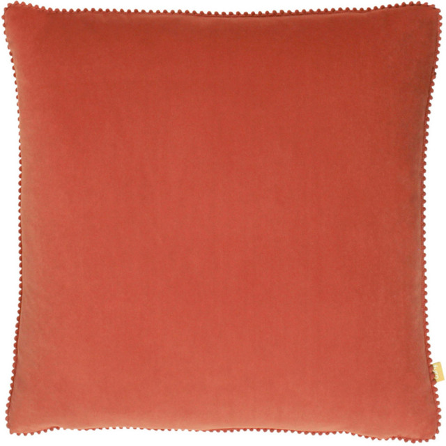 furn. Cosmo Brick Square Velvet Pom-Pom Cushion - image 1