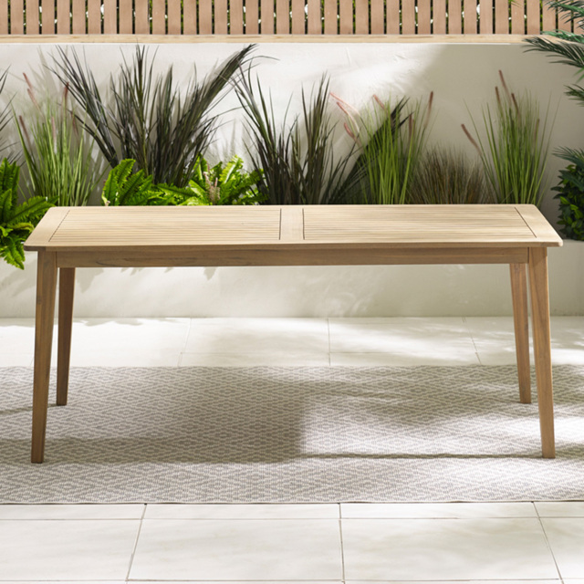 Furniturebox 6 Seater Rectangular Wooden Outdoor Dining Table - image 1