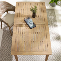 Furniturebox 6 Seater Rectangular Wooden Outdoor Dining Table - thumbnail 3