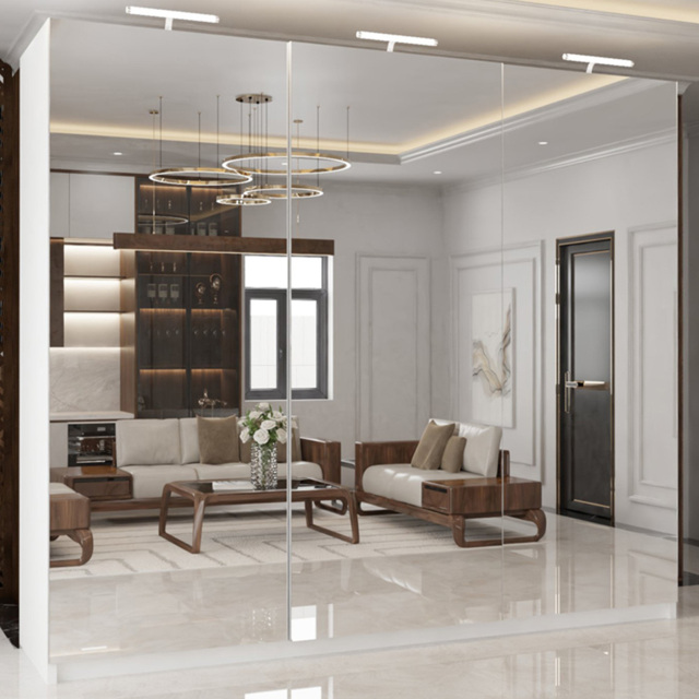 M N Furniture Modern 3 Door White Mirrored Sliding Wardrobe 250cm - image 1