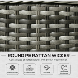 Outsunny 4 Seater Grey Rattan Sofa Lounge Set - thumbnail 4
