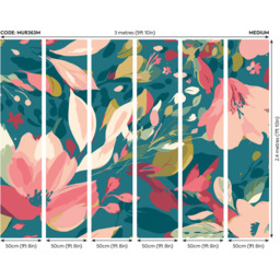 Origin Murals Flowing Flowers Multicolour Wall Mural - thumbnail 3