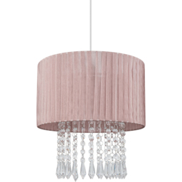Cosylyte Winni Beaded Voile Easyfit Modern Lamp Shade Pink