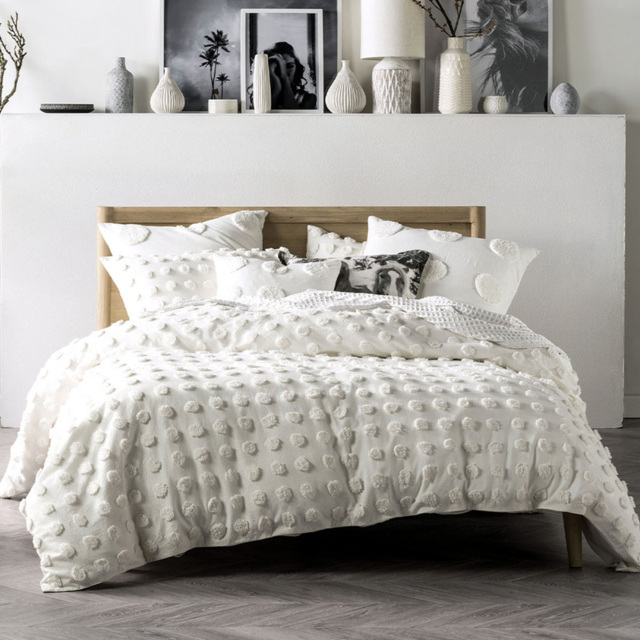 Linen House Haze Double White Tufted Duvet Cover Set - image 1