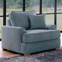 Alba City Fine Blue Fabric Armchair - thumbnail 1