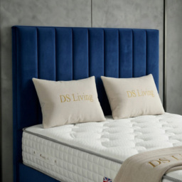 DS Living Aether Dark Blue Super King Size Plush Velvet Divan Bed - thumbnail 2