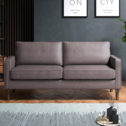 Bexhill Grey Faux Leather 3 Seater Sofa