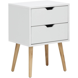 GFW Nyborg 2 Drawer White Bedside Table - thumbnail 3