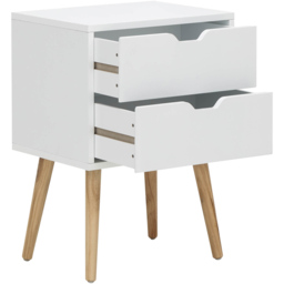 GFW Nyborg 2 Drawer White Bedside Table - thumbnail 4