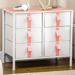 Portland 6 Drawer Pink Chest of Drawer - thumbnail 1