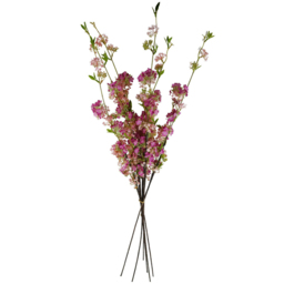 Leaf Single Stem Pink Blossom Spray Artificial Flower 100cm 6 Pack - thumbnail 1