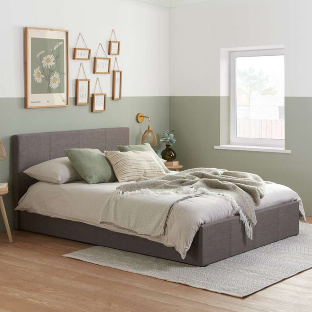 Berlin Double Grey Polyester Ottoman Bed - image 1