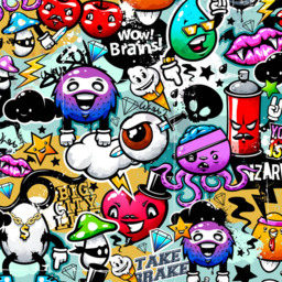 Origin Murals Graffiti Monster Multicolour Wall Mural - thumbnail 2